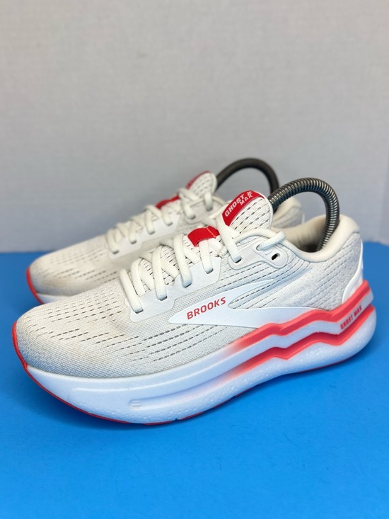Brooks Shoes - Brooks Ghost Max 2 Womens 6.5B White/Hot Coral Running Shoes 1204201B174 XLNT!